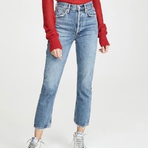 Agolde Blue Ankle Cropped Jeans